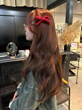 ノエル(hair design Noel) 【noel】mayu×オレンジブラウン