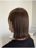 切りっぱなしボブ/外ハネボブ/ベージュカラー/20代/30代/40代
