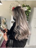 ハイライトカラーレイヤーカット天使の羽バングバレイヤージュ