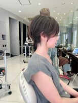 アース 栄店(HAIR&MAKE EARTH)&nbsp;earthショートレイヤーボブミルクティー丸みショートボブ
