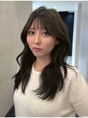 イメチェン/ピンクベージュ/アンブレラカラー/前髪/渋谷