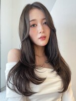 シオン(shion) 透明感カラーオリーブカラーウルフレイヤーロング小顔_F20407