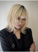ボブ/ミディアム/レイヤー/ダブルカラー/顔周りカット/艶カラー