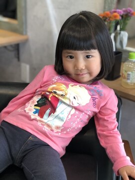 クシュ 所沢西口エミテラス前店(kusyu...) ウルフパーマダークブルーゆるふわボブひし形ショートボブ所沢