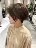大人ショート/ショートボブ/白髪ぼかしハイライト/銀座/武蔵小杉