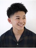 サーフフェザースパイキーショートフェザーパーマフェードカット