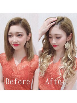 あるじゃんすー 岡山店 ブロンドヘア#シールエクステ#ラフウェーブ#エクステ#岡山