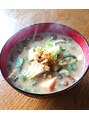 カットハウススペース 人形町&nbsp;戸沢村のソウルフード納豆汁、七味を入れて食べたら最高です!