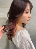 コットンピンクインナー×艶美髪似合わせカット【milly梅田】