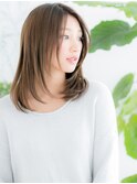 綾瀬/髪質改善/プラチナカラーのロングレイヤーストレートc