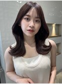 モカブラウンシースルーバングくびれヘア【肥田亜沙美】
