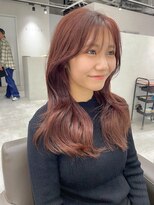 キートス(Kiitos)&nbsp;くびレイヤーシースルーバング小顔韓国レイヤーピンクベージュ