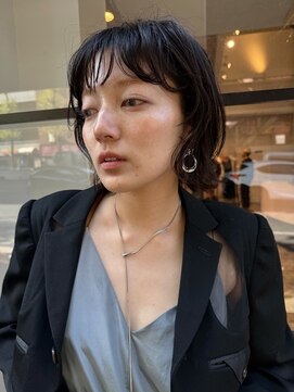 インチェルシー(in chelsea) ホワイトグレージュ/ミニウルフ/デジタルパーマチェリーブラウン