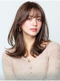 韓国ヘア/ベージュカラー/透明感カラー/レイヤーカット/ロング