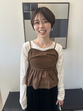 ショート/ハイライト/小顔/ココアベージュ/オリーブグレー/伏見