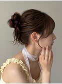 ふわふわ高めシニヨンスタイル！