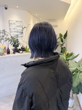 フェーディン(fa/din) ネイビーブルー×レイヤーボブ