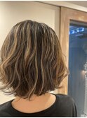 丸みショート/白髪ぼかしハイライト/40代/50代/60代/金沢八景