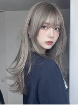 ロッソ 大橋店(Rosso) シルバーグレージュの流しレイヤー【大橋】