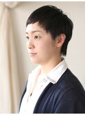 黒髪のベリーショート＋ちょこっとウルフ