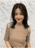 ニュアンスシースルーバング×くびれ切りっぱなしミディ