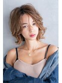 Lien☆レイヤー外ハネ毛先パーマボブ×フォギーベージュ　立川