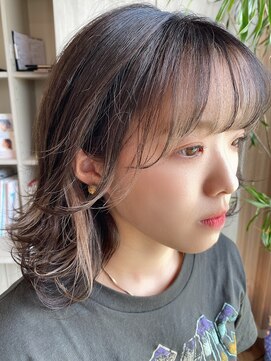 ベニヤボンドストリート(Beniya BOND STREET) シースルー前髪×バングカラー×3Dレイヤー×鎖骨ミディアム