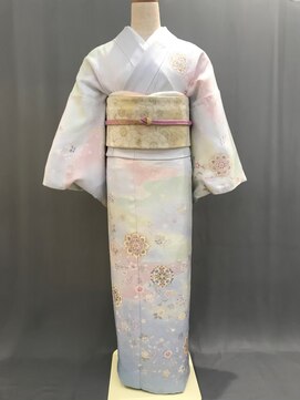 セットサロン フルール(Fleur) 正絹訪問着No.15/【水色2】