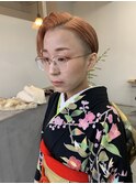 成人式 刈り上げショート／ベビーピンク