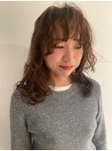 【石河安奈】大人かわいい似合わせくせ毛風パーマ/ウルフパーマ