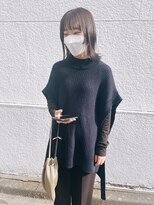 キュエム(Cuem)&nbsp;【Cuem菅原】ラウンドワイドバングぷつっとミディアムスタイル