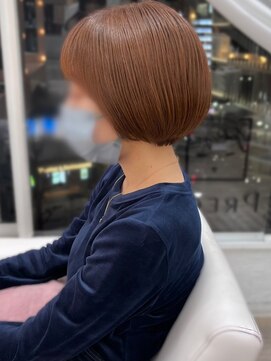 エレノア 渋谷公園通り店(Eleanor) オレンジベージュ×マッシュ風 bob