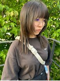 透明感アッシュにナチュラルウルフ