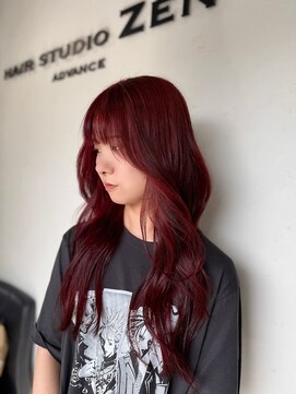 ヘアースタジオゼン アドバンス(hair studio Zen advance) ブリーチなしダブルカラー/ボルドーカラー