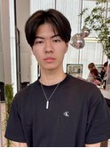 センターパート ナチュラル シースルー メンズヘア
