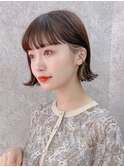 インナーミルクティー外ハネボブイメチェン美髪ワイドバング
