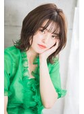 ひし形シルエット 切りっぱなしボブ 黒髪 大人かわいい 暗髪