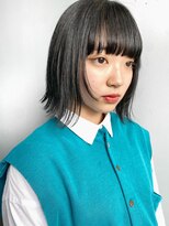 ノラキチジョウジ(NORA KICHIJOJI) 切りっぱなしボブ ワイドバング  ウルフボブ ネイビー