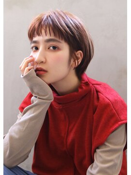 ロゼ 石橋(Rose) オン眉ショート ミルクティーピンク ショートボブ712