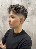 フェードカット×メッシュ×ツイストパーマ