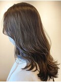 艶髪カラー/セミロング/フォギーグレージュ