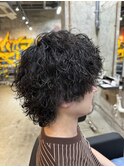 ツイストスパイラルパーマ縦落ちパーマメンズ波巻きパーマ