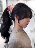 #71/韓国/韓国風/レイヤーカット/後れ毛/くびれヘア/前髪/原宿