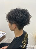 ダークアッシュ/アッシュブラック/パーマ/ベリーショート