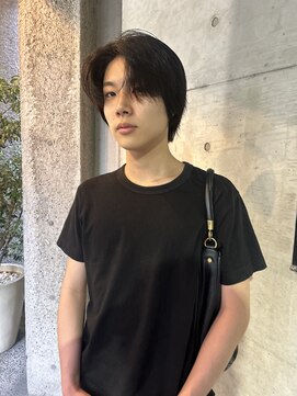 メゾンアクア 表参道(Maison ACQUA) =メンズボブ/フェザーパーマ／MEN’S HAIR/ブルーブラック