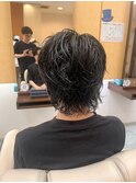 メンズロングスタイルウルフカットメンズカジュアルスタイル