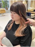 インナーカラー　コーラルピンク◎