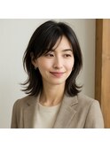 髪質改善ミディアムレイヤーボブ　20代 30代 40代 50代 60代