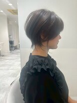 アース 栄店(HAIR&MAKE EARTH) earthショートレイヤーボブミルクティー丸みショートボブ