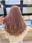 ロングレイヤー/ピンクベージュ